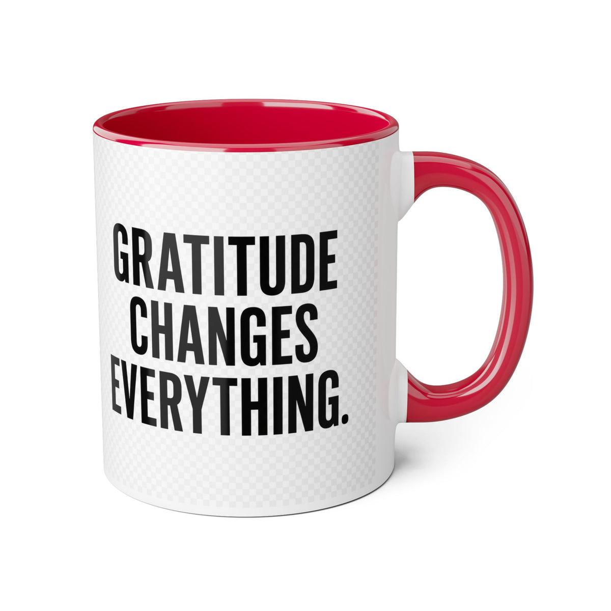 motivia gratitude Mug 11oz — Black Interior & Handle