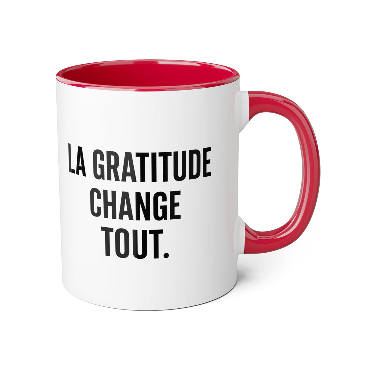 Motivia gratitude Coffee Mug 11oz — Black Interior & Handle