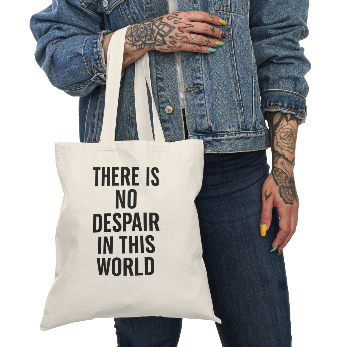 Motivia canvas tote bags no despair