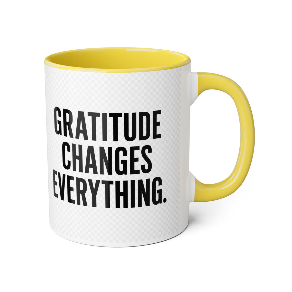 motivia gratitude Mug 11oz — Black Interior & Handle
