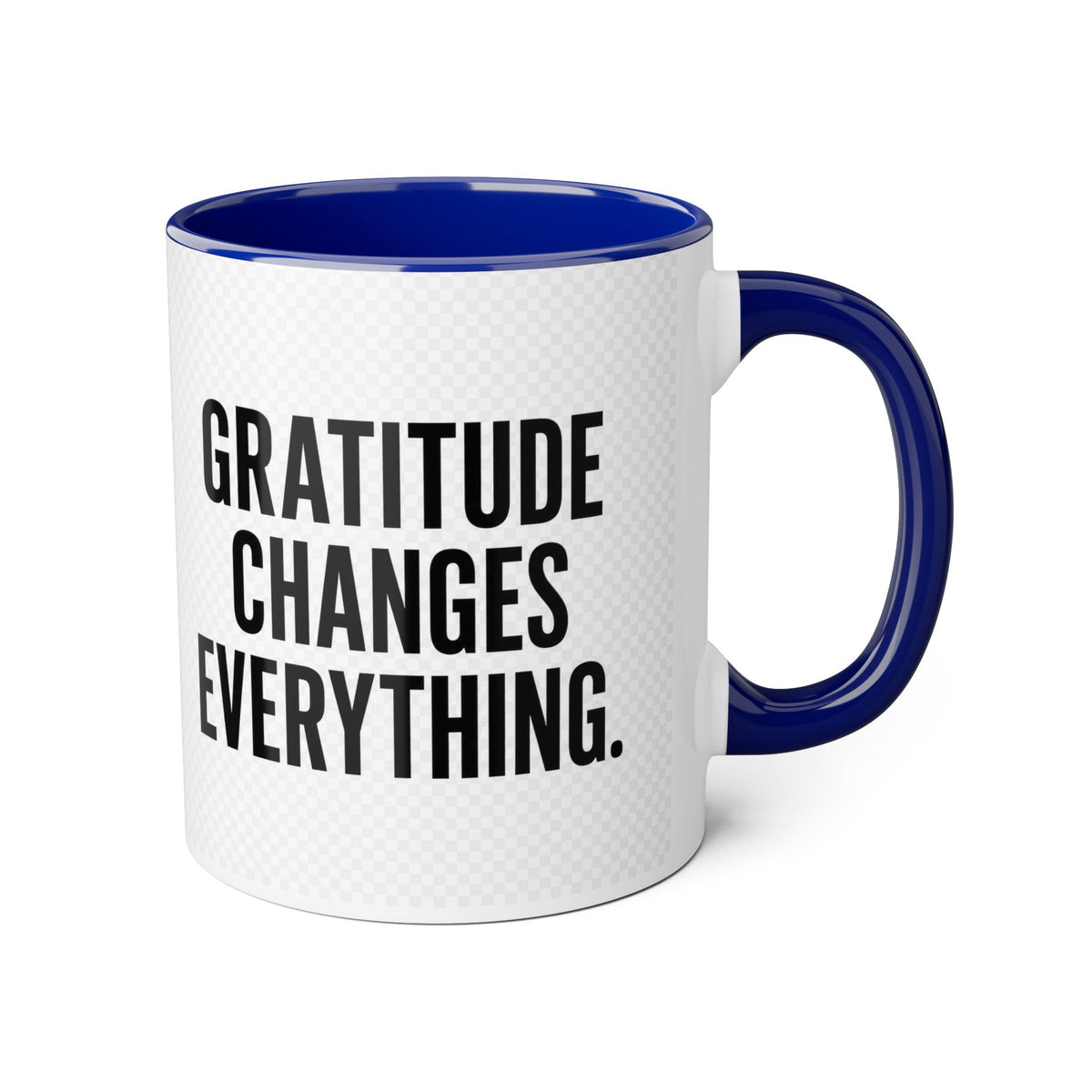 motivia gratitude Mug 11oz — Black Interior & Handle