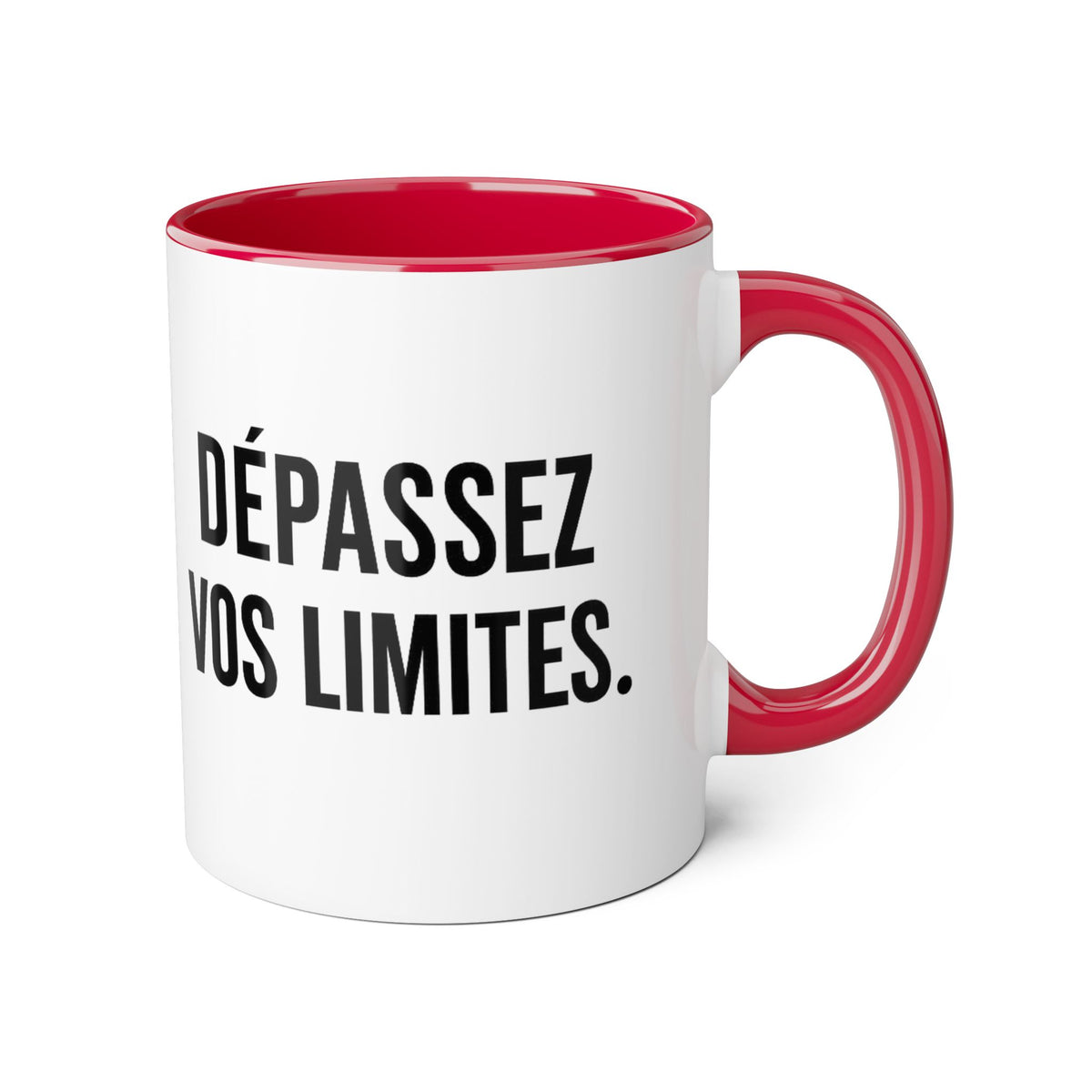 Motivia depasser les limites  Coffee Mug 11oz — Black Interior & Handle