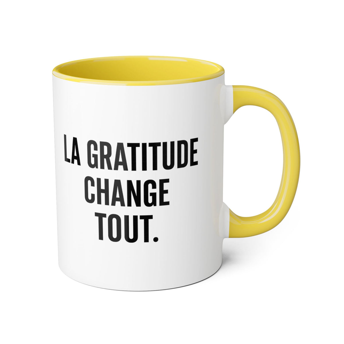 Motivia gratitude Coffee Mug 11oz — Black Interior & Handle