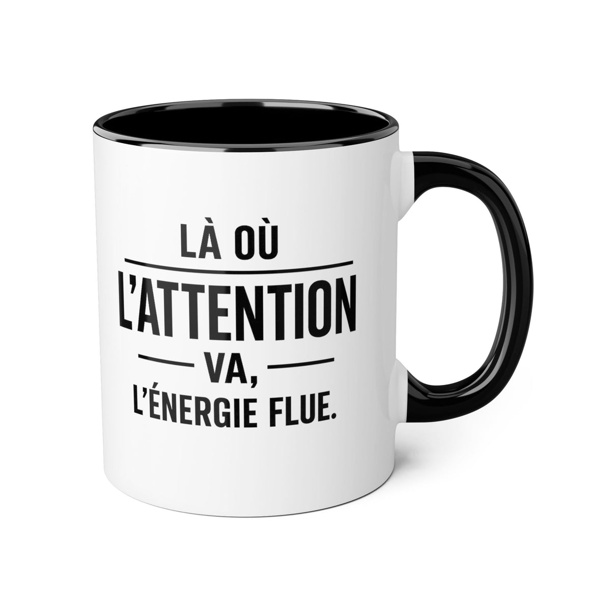 Motivia la ou Coffee Mug 11oz — Black Interior & Handle