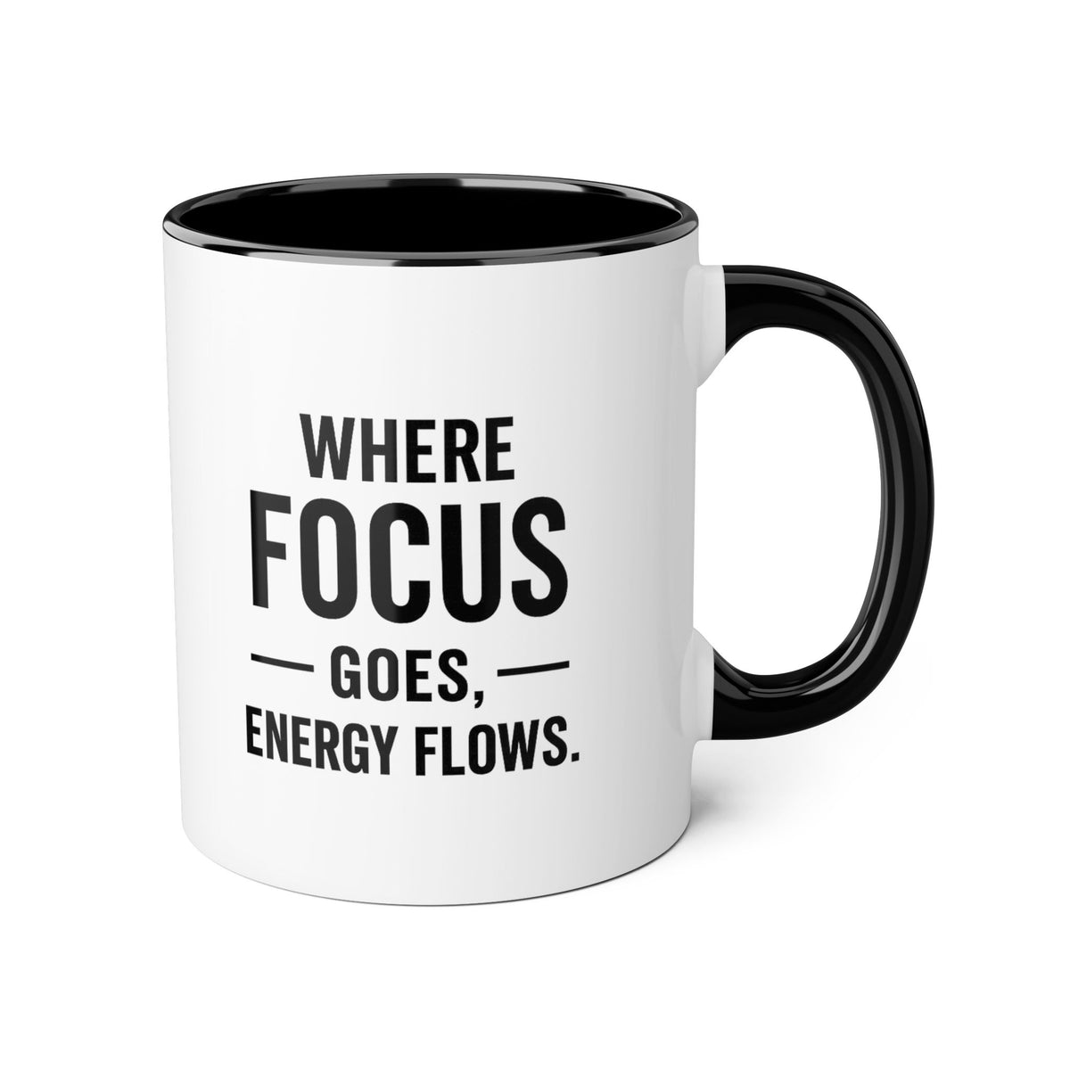 Motivia focus Mug 11oz — Black Interior & Handle