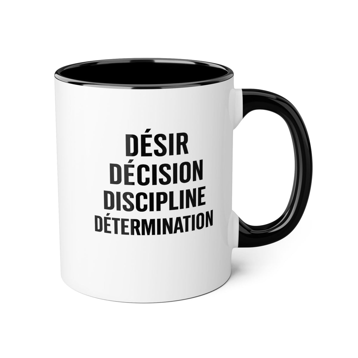Motivia desire decision  Mug 11oz — Black Interior & Handle