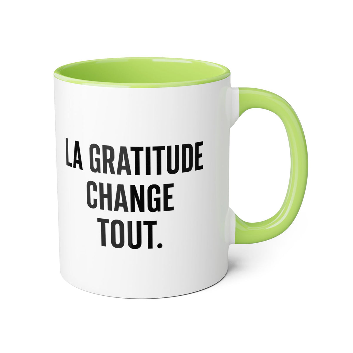 Motivia gratitude Coffee Mug 11oz — Black Interior & Handle