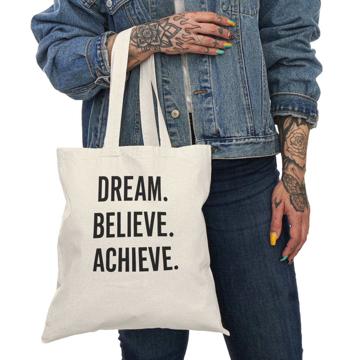 Motivia canvas tote bags dream