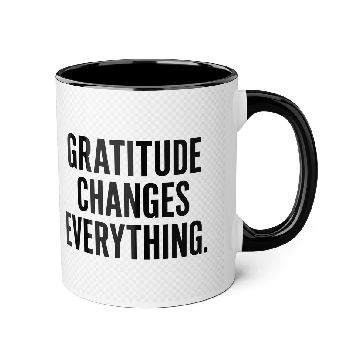 motivia gratitude Mug 11oz — Black Interior & Handle