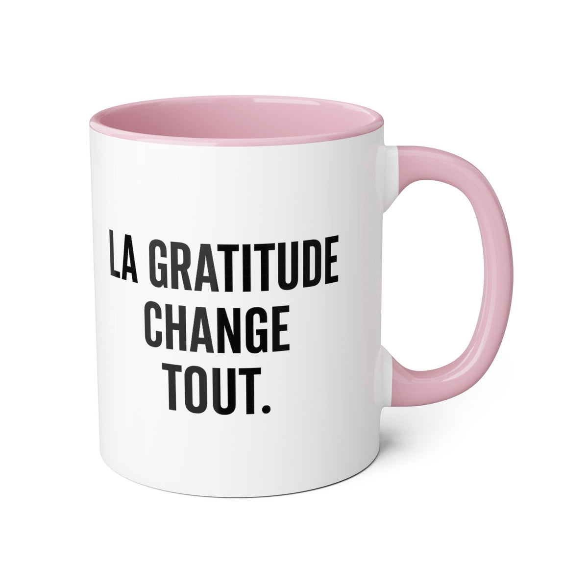 Motivia gratitude Mug 11oz — Black Interior & Handle
